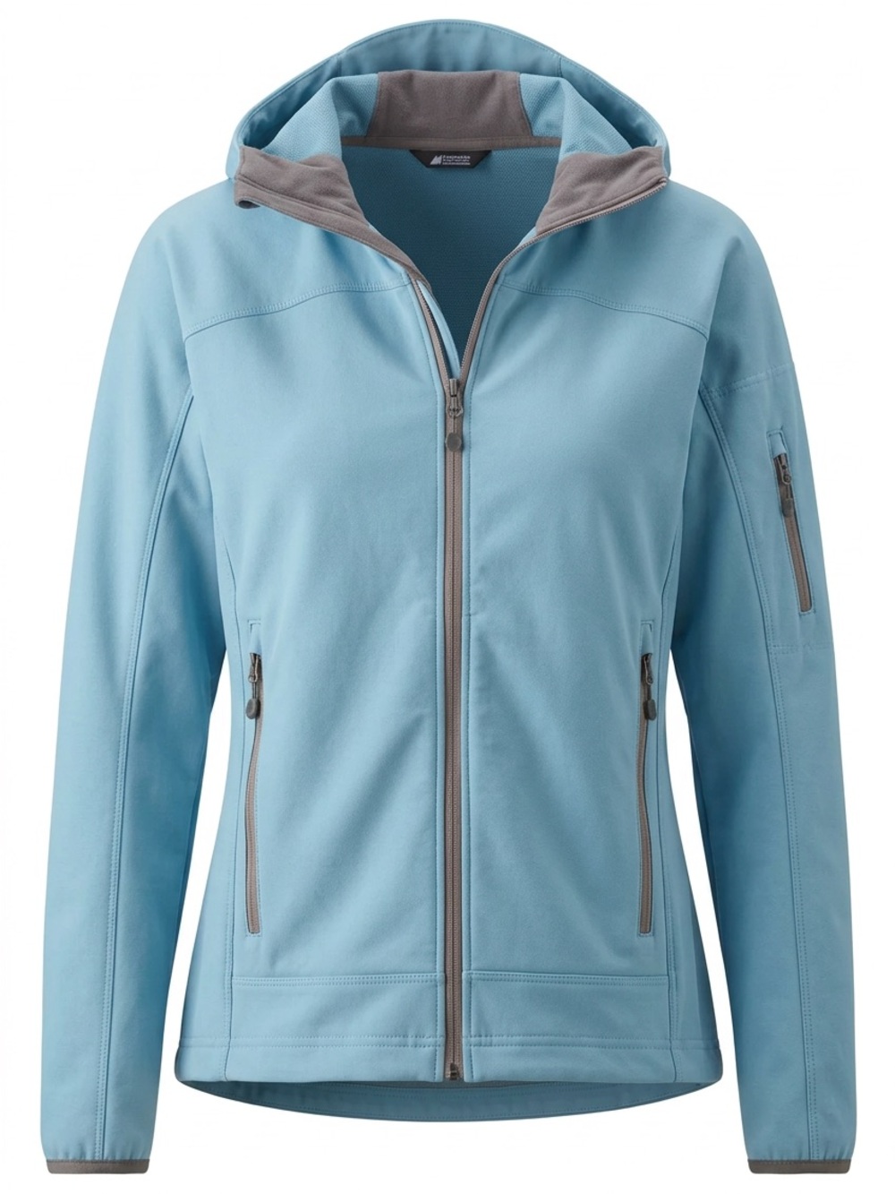 Women's Light Blue Hooded Utility Softshell Jacket